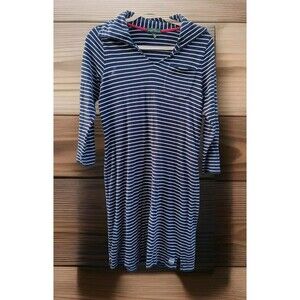 Vintage LRL Ralph Lauren Jeans Co Shirt Dress Navy Blue White Stripes Size Small